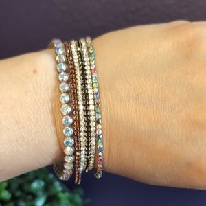 Dazzling Multicolor AB Crystal Bracelet Set
